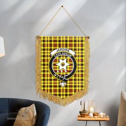 ScotsTee Shop Scottish Jardine Clan Crest Tartan Gonfalon Scottish Wall Hanging Banner