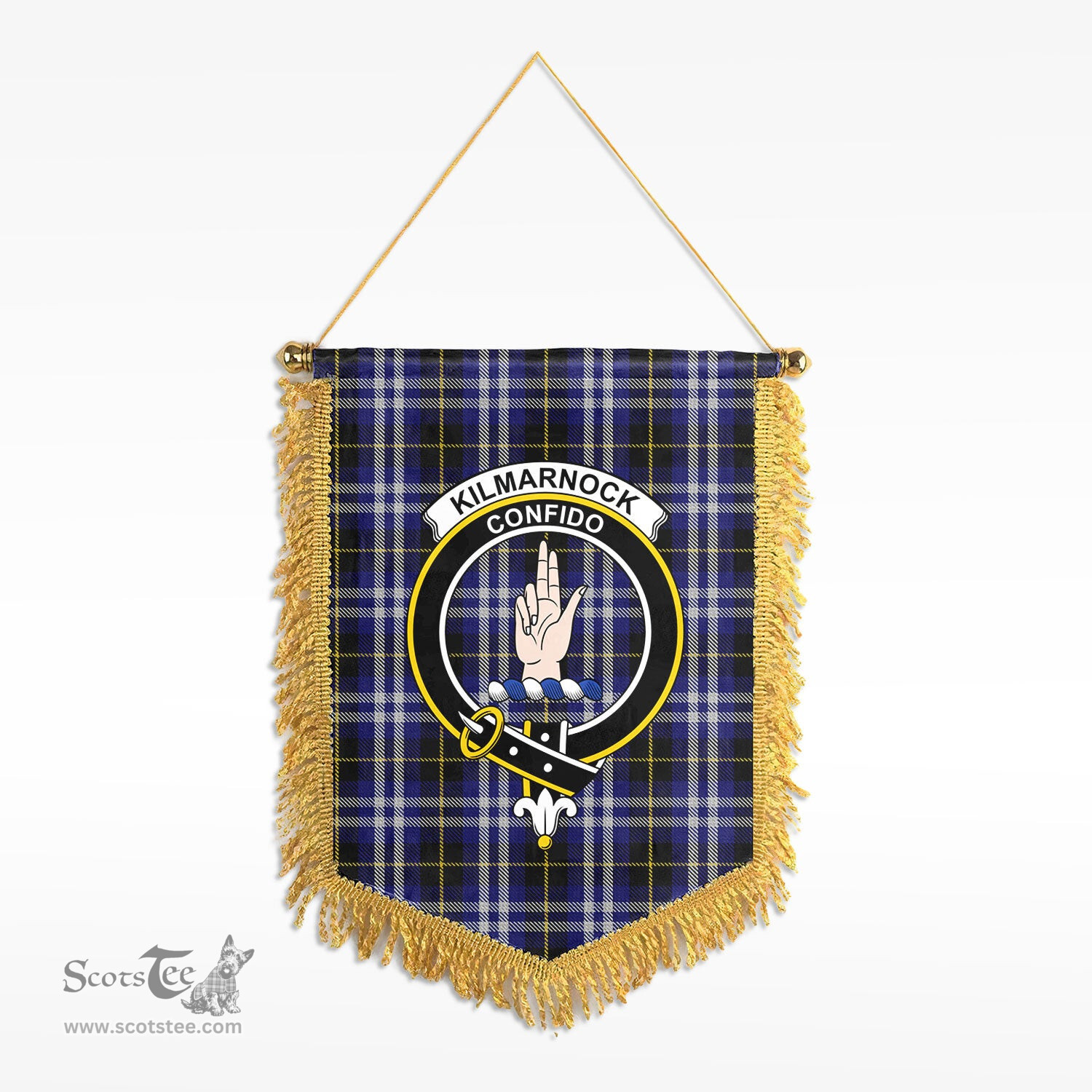 ScotsTee Shop Scottish Kilmarnock Clan Crest Tartan Gonfalon Scottish Wall Hanging Banner