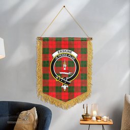 ScotsTee Shop Scottish Erskine Modern Clan Crest Tartan Gonfalon Scottish Wall Hanging Banner