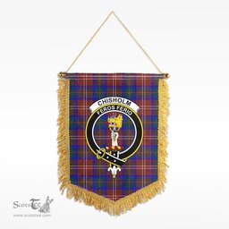 ScotsTee Shop Scottish Chisholm Hunting Modern Clan Crest Tartan Gonfalon Scottish Wall Hanging Banner