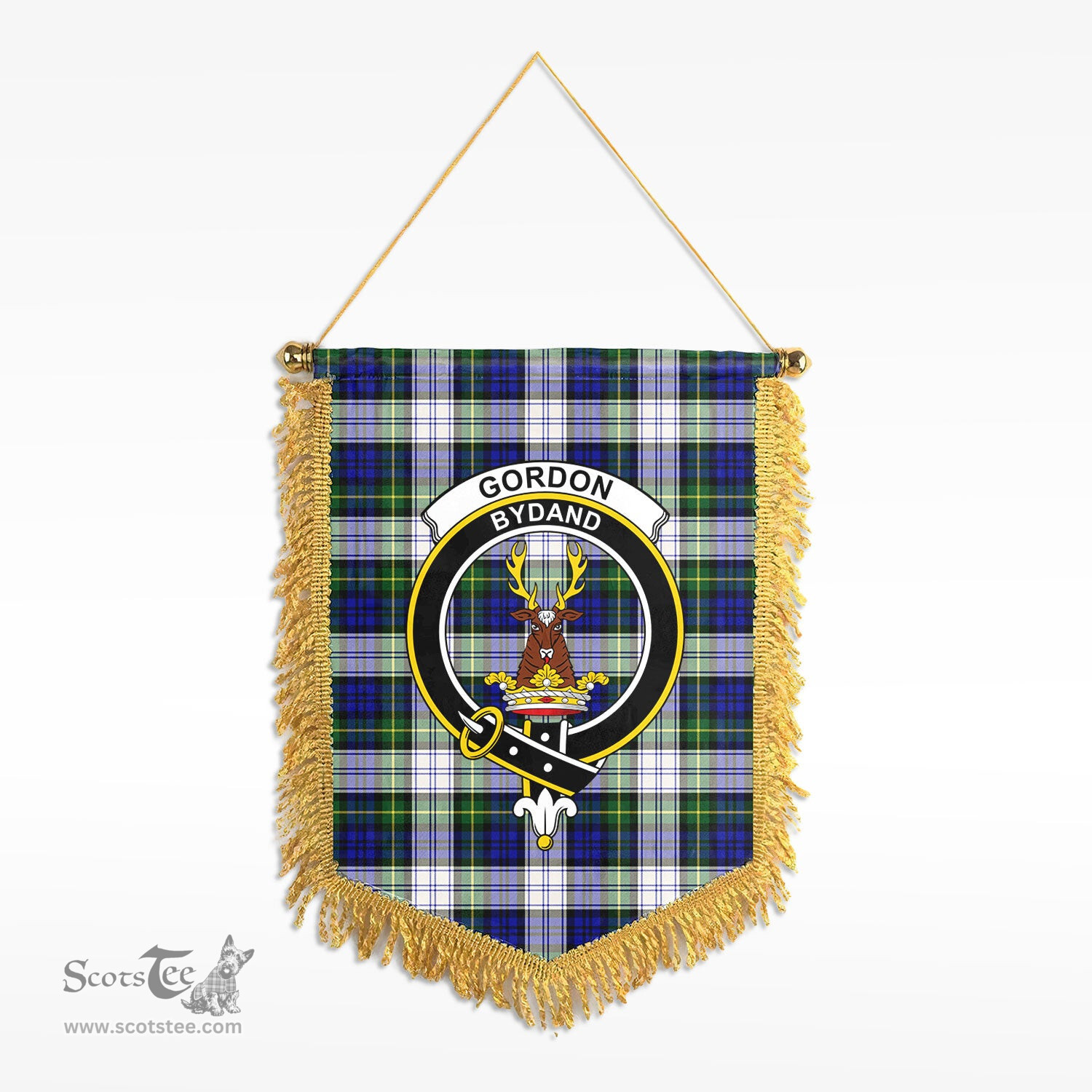 ScotsTee Shop Scottish Gordon Dress Modern Clan Crest Tartan Gonfalon Scottish Wall Hanging Banner