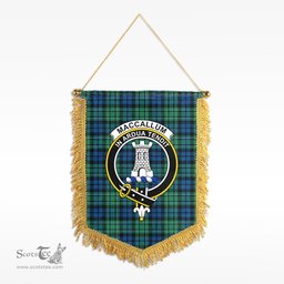 ScotsTee Shop Scottish MacCallum Ancient Clan Crest Tartan Gonfalon Scottish Wall Hanging Banner
