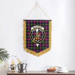 ScotsTee Shop Scottish MacLennan Modern Clan Crest Tartan Gonfalon Scottish Wall Hanging Banner