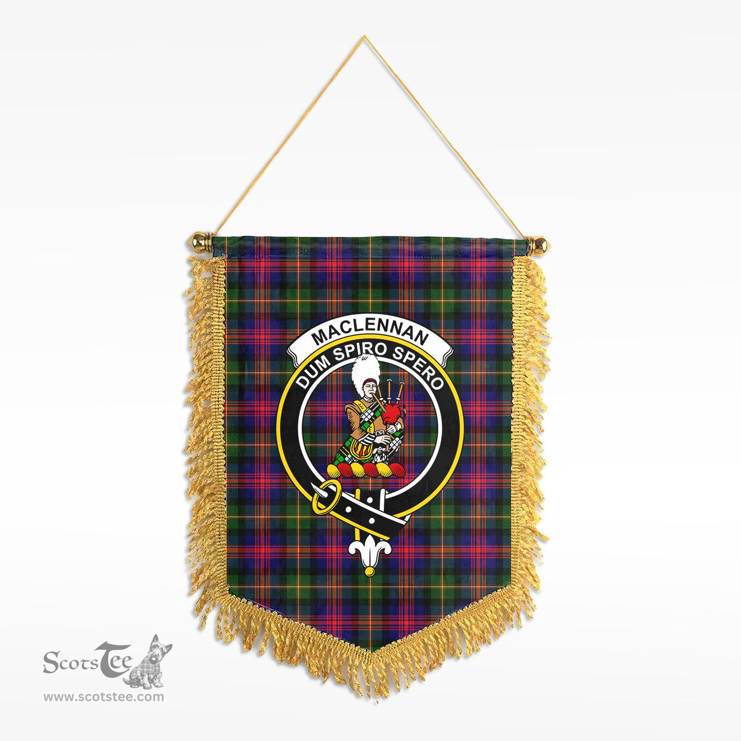 ScotsTee Shop Scottish MacLennan Modern Clan Crest Tartan Gonfalon Scottish Wall Hanging Banner