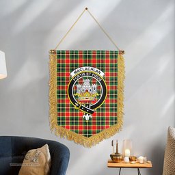 ScotsTee Shop Scottish MacLachlan Hunting Modern Clan Crest Tartan Gonfalon Scottish Wall Hanging Banner