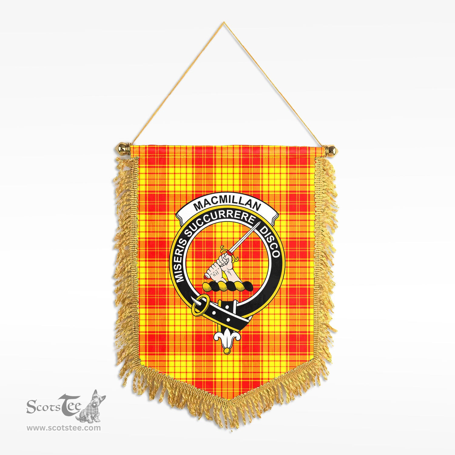 ScotsTee Shop Scottish MacMillan Clan Clan Crest Tartan Gonfalon Scottish Wall Hanging Banner