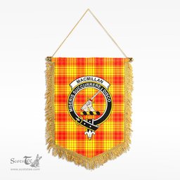 ScotsTee Shop Scottish MacMillan Clan Clan Crest Tartan Gonfalon Scottish Wall Hanging Banner