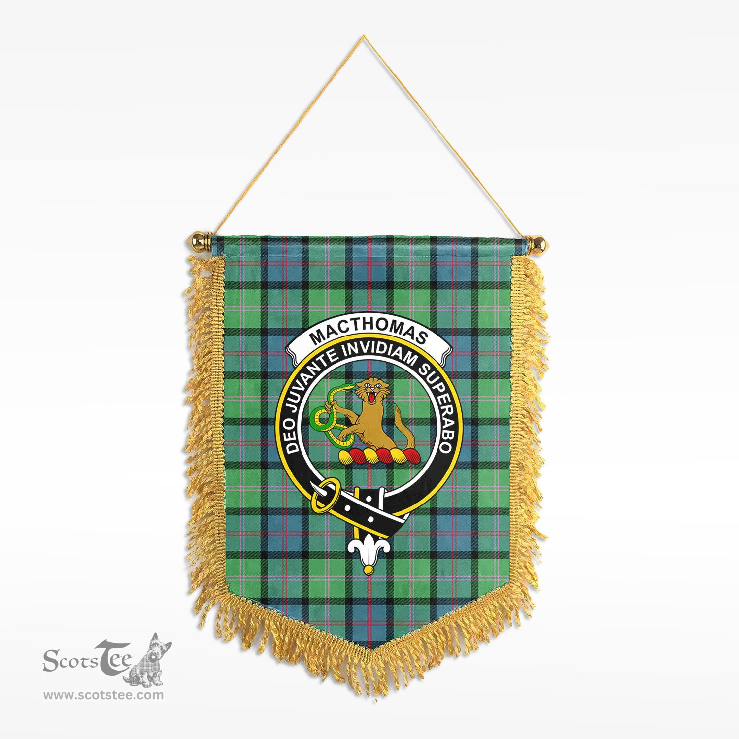 ScotsTee Shop Scottish MacThomas Ancient Clan Crest Tartan Gonfalon Scottish Wall Hanging Banner