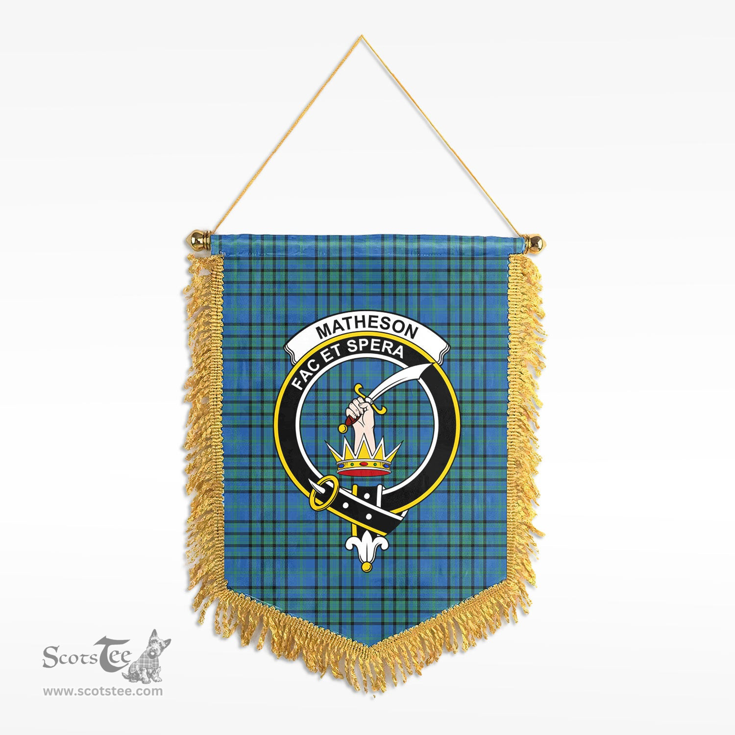 ScotsTee Shop Scottish Matheson Hunting Ancient Clan Crest Tartan Gonfalon Scottish Wall Hanging Banner