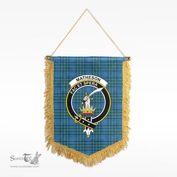ScotsTee Shop Scottish Matheson Hunting Ancient Clan Crest Tartan Gonfalon Scottish Wall Hanging Banner