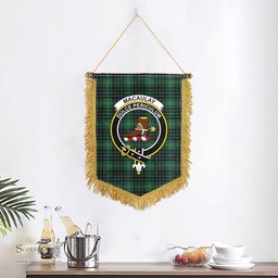 ScotsTee Shop Scottish MacAulay Hunting Ancient Clan Crest Tartan Gonfalon Scottish Wall Hanging Banner