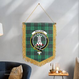 ScotsTee Shop Scottish MacLean Hunting Ancient Clan Crest Tartan Gonfalon Scottish Wall Hanging Banner