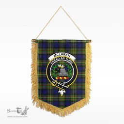ScotsTee Shop Scottish McLaren Modern Clan Crest Tartan Gonfalon Scottish Wall Hanging Banner
