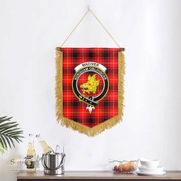 ScotsTee Shop Scottish MacIver Modern Clan Crest Tartan Gonfalon Scottish Wall Hanging Banner