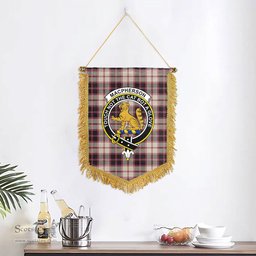 ScotsTee Shop Scottish MacPherson Hunting Ancient Clan Crest Tartan Gonfalon Scottish Wall Hanging Banner