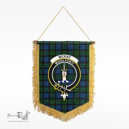 ScotsTee Shop Scottish McKay Modern Clan Crest Tartan Gonfalon Scottish Wall Hanging Banner