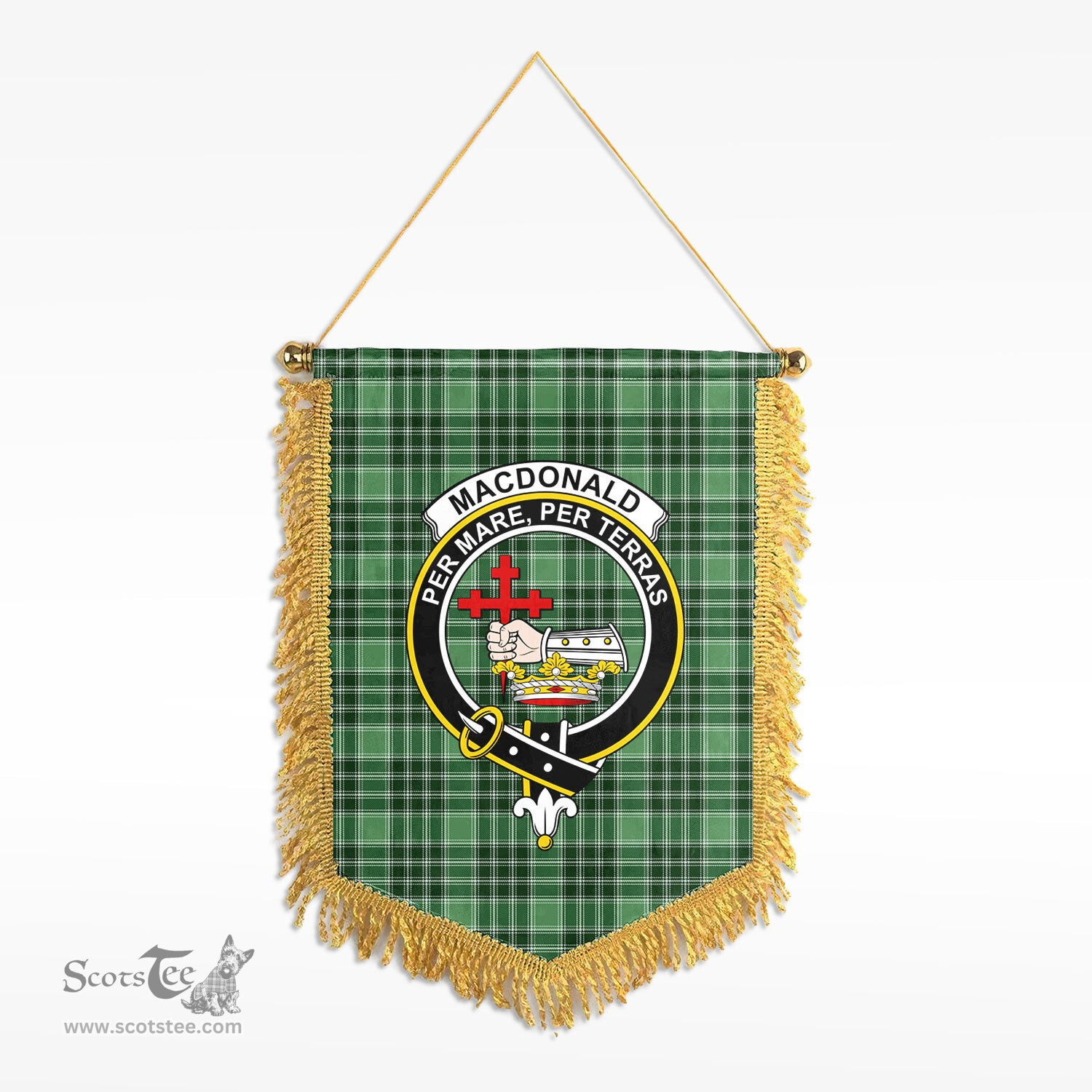 ScotsTee Shop Scottish MacDonald Lord of the Isles Hunting Clan Crest Tartan Gonfalon Scottish Wall Hanging Banner