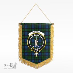 ScotsTee Shop Scottish MacKay Modern Clan Crest Tartan Gonfalon Scottish Wall Hanging Banner