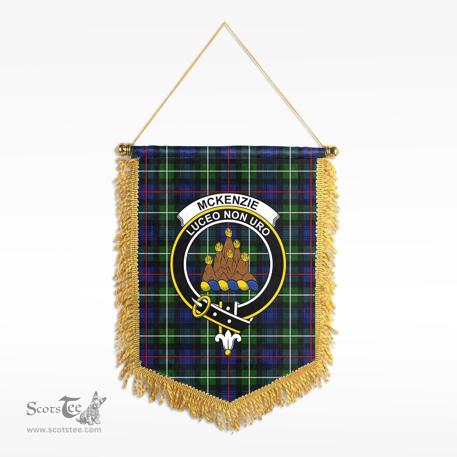 ScotsTee Shop Scottish McKenzie Modern Clan Crest Tartan Gonfalon Scottish Wall Hanging Banner