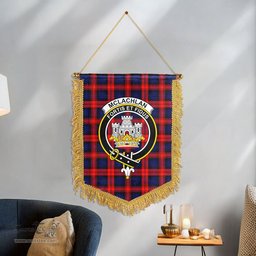 ScotsTee Shop Scottish McLachlan Modern Clan Crest Tartan Gonfalon Scottish Wall Hanging Banner