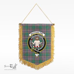 ScotsTee Shop Scottish MacFarlane Hunting Ancient Clan Crest Tartan Gonfalon Scottish Wall Hanging Banner