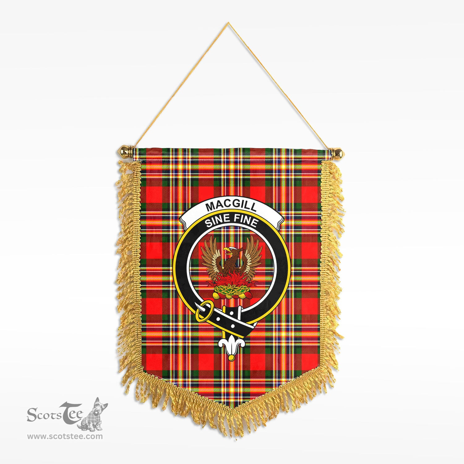 ScotsTee Shop Scottish MacGill Modern Clan Crest Tartan Gonfalon Scottish Wall Hanging Banner
