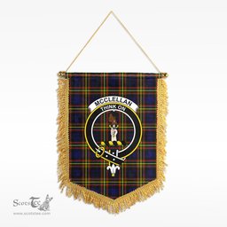 ScotsTee Shop Scottish McClellan Modern Clan Crest Tartan Gonfalon Scottish Wall Hanging Banner