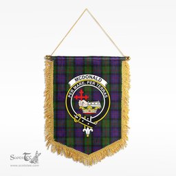 ScotsTee Shop Scottish McDonald Clan Crest Tartan Gonfalon Scottish Wall Hanging Banner