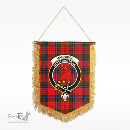 ScotsTee Shop Scottish MacNicol (of Scorrybreac) Clan Crest Tartan Gonfalon Scottish Wall Hanging Banner