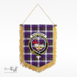 ScotsTee Shop Scottish MacDonald Dress Modern Clan Crest Tartan Gonfalon Scottish Wall Hanging Banner