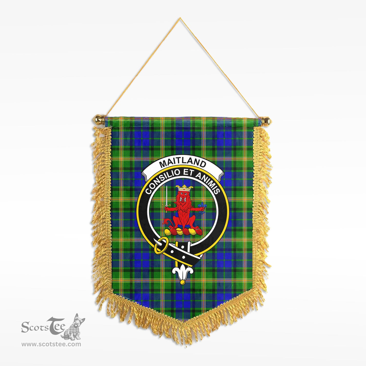 ScotsTee Shop Scottish Maitland Clan Crest Tartan Gonfalon Scottish Wall Hanging Banner