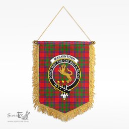 ScotsTee Shop Scottish MacKintosh Modern Clan Crest Tartan Gonfalon Scottish Wall Hanging Banner