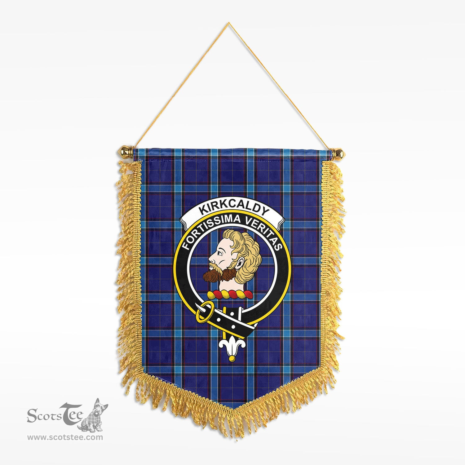 ScotsTee Shop Scottish Kirkcaldy Clan Crest Tartan Gonfalon Scottish Wall Hanging Banner