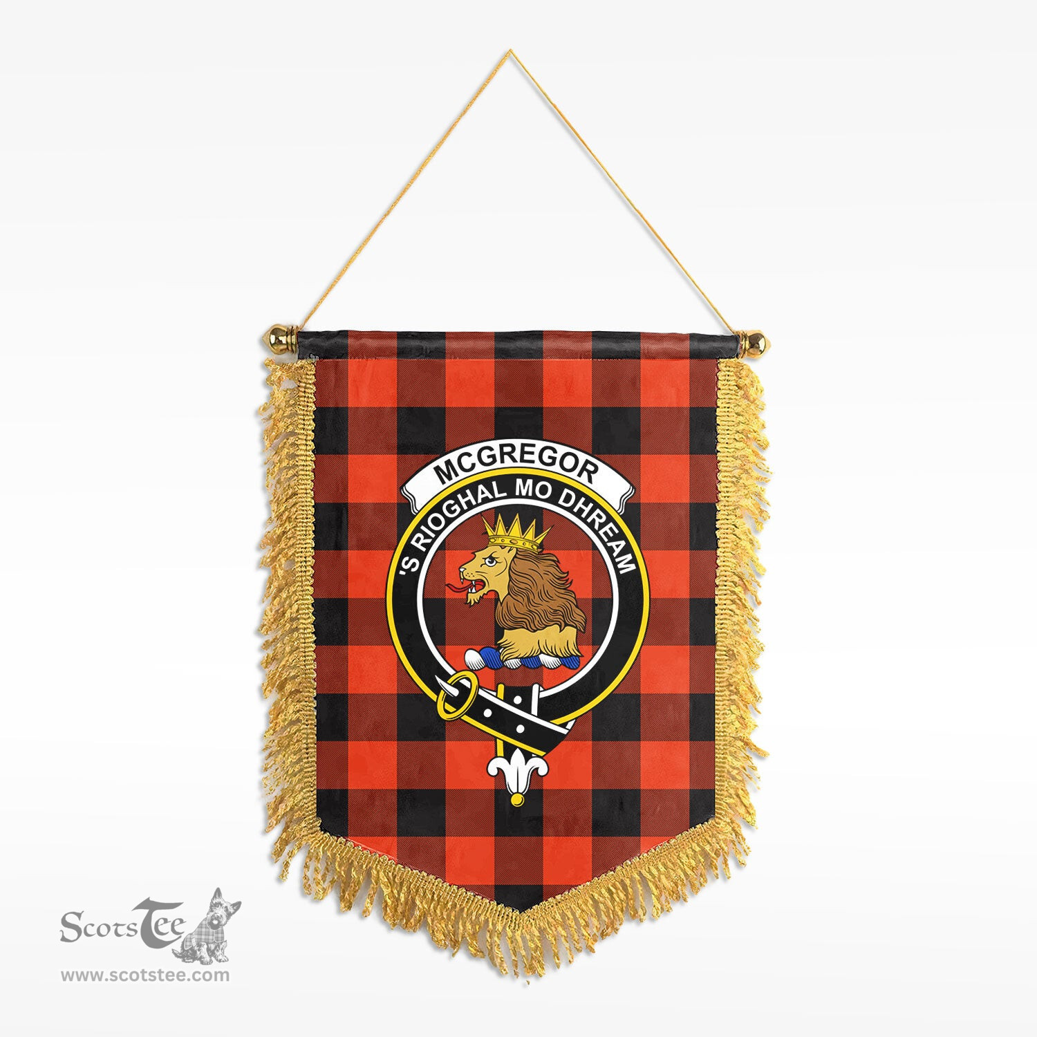 ScotsTee Shop Scottish McGregor Rob Roy Ancient Clan Crest Tartan Gonfalon Scottish Wall Hanging Banner