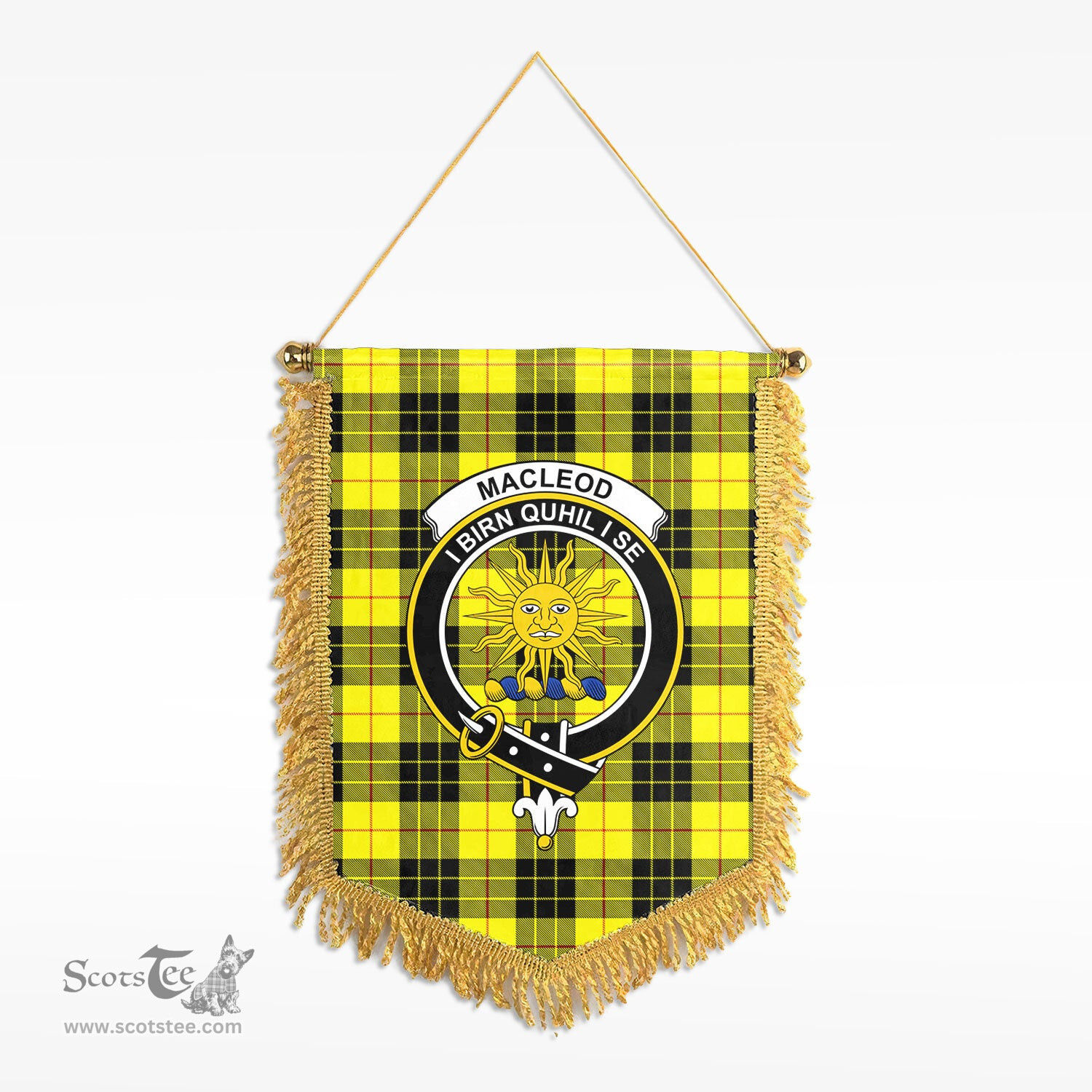 ScotsTee Shop Scottish MacLeod of Lewis Modern Clan Crest Tartan Gonfalon Scottish Wall Hanging Banner