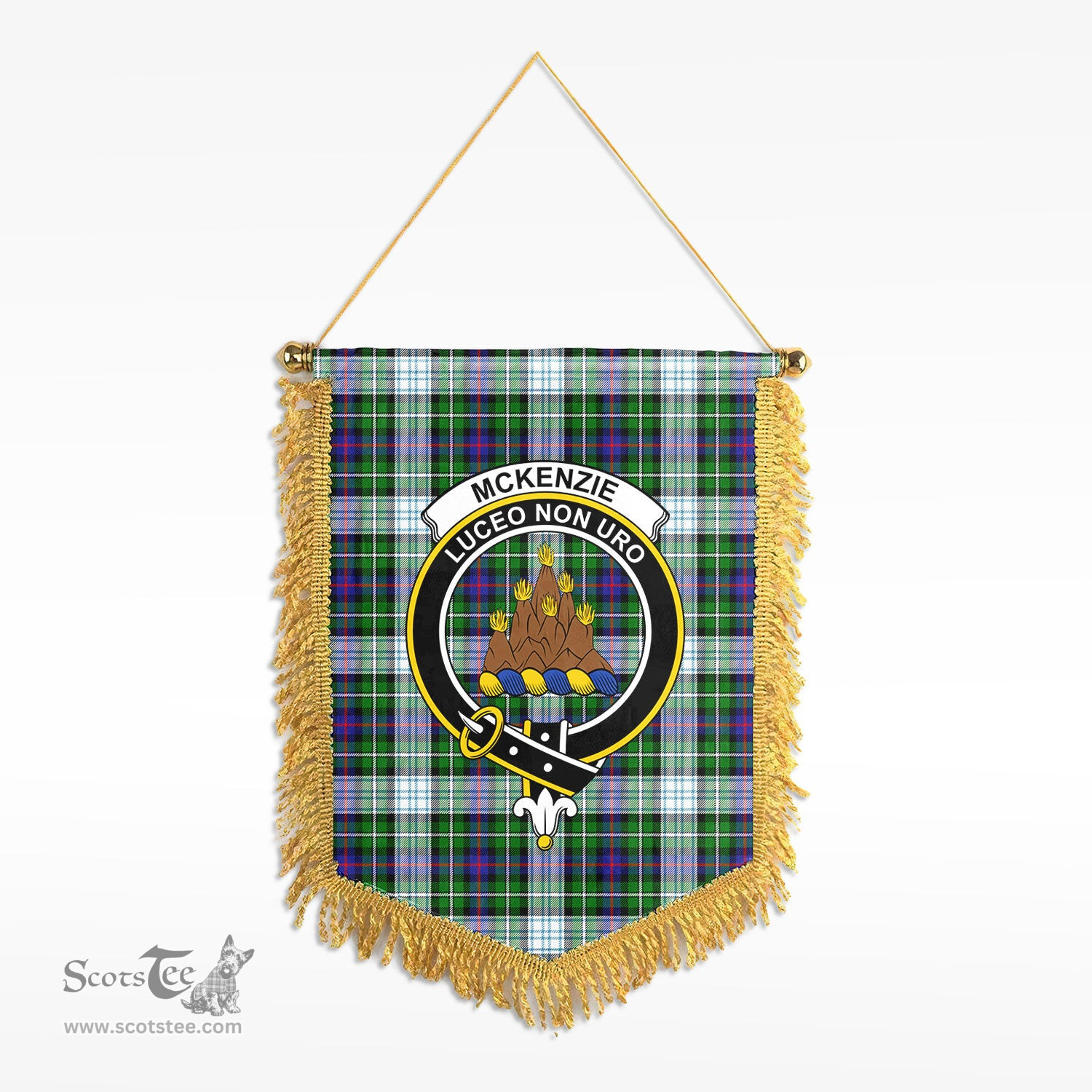 ScotsTee Shop Scottish McKenzie Dress Modern Clan Crest Tartan Gonfalon Scottish Wall Hanging Banner
