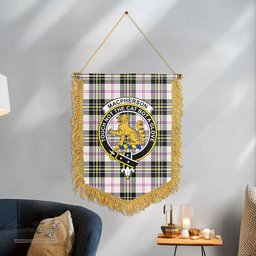 ScotsTee Shop Scottish MacPherson Dress Ancient Clan Crest Tartan Gonfalon Scottish Wall Hanging Banner