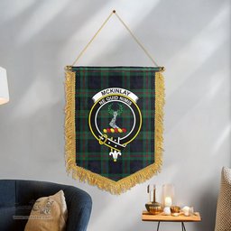 ScotsTee Shop Scottish McKinlay Modern Clan Crest Tartan Gonfalon Scottish Wall Hanging Banner