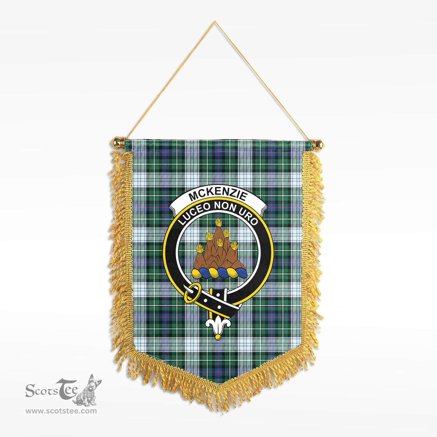 ScotsTee Shop Scottish McKenzie Dress Ancient Clan Crest Tartan Gonfalon Scottish Wall Hanging Banner