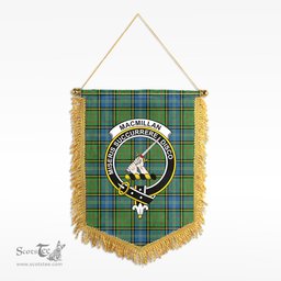 ScotsTee Shop Scottish MacMillan Hunting Ancient Clan Crest Tartan Gonfalon Scottish Wall Hanging Banner