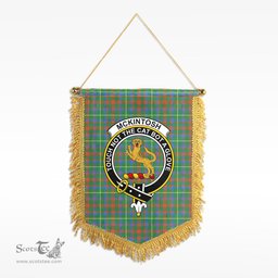 ScotsTee Shop Scottish McKintosh Hunting Ancient Clan Crest Tartan Gonfalon Scottish Wall Hanging Banner