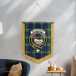 ScotsTee Shop Scottish MacDonald of the Isles Hunting Modern Clan Crest Tartan Gonfalon Scottish Wall Hanging Banner