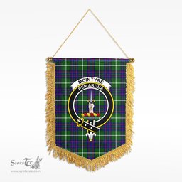 ScotsTee Shop Scottish McIntyre Hunting Modern Clan Crest Tartan Gonfalon Scottish Wall Hanging Banner