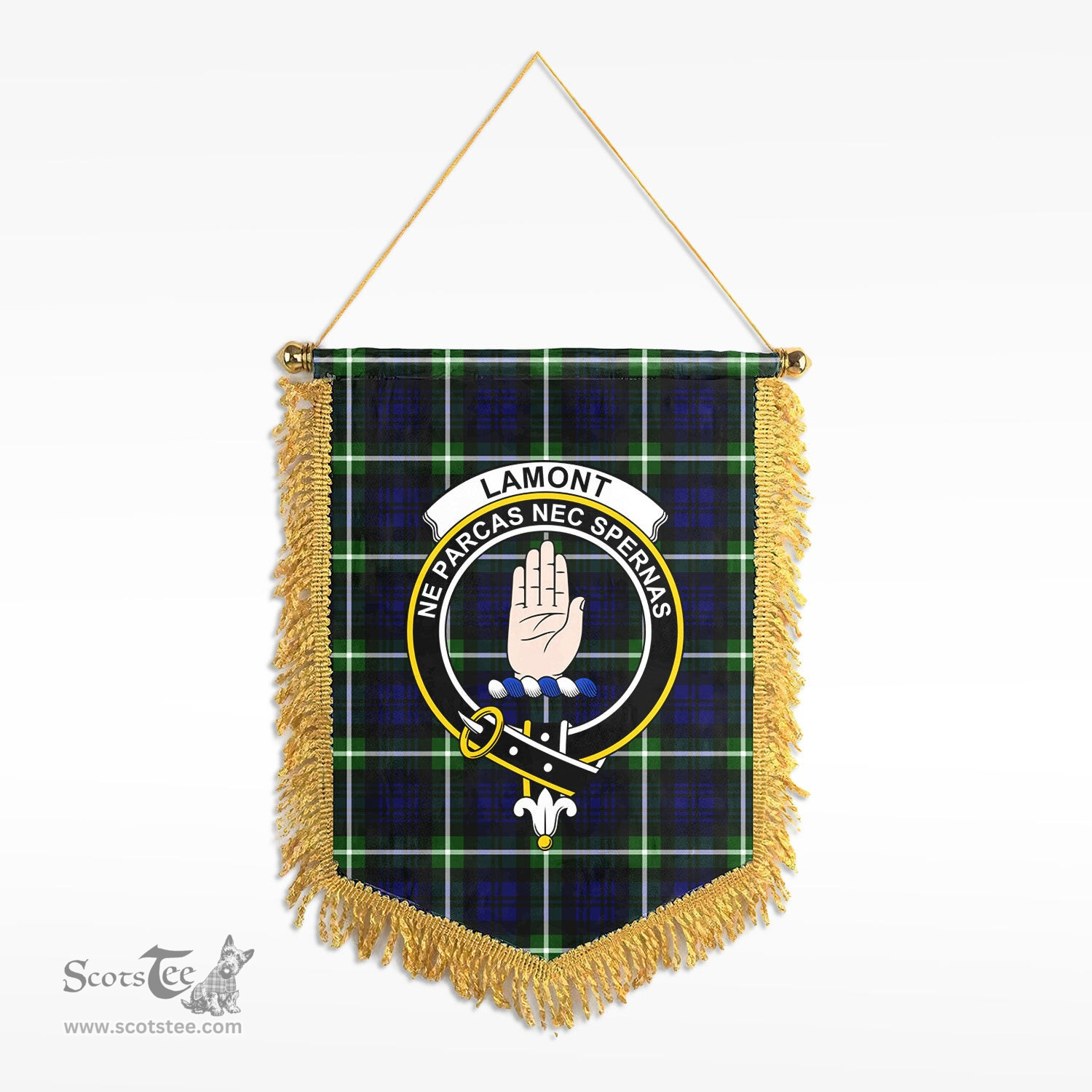 ScotsTee Shop Scottish Lamont Modern Clan Crest Tartan Gonfalon Scottish Wall Hanging Banner