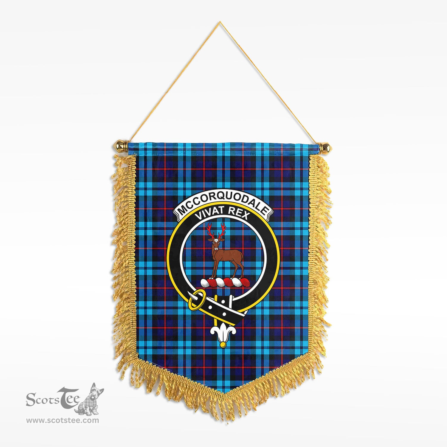 ScotsTee Shop Scottish McCorquodale Clan Crest Tartan Gonfalon Scottish Wall Hanging Banner