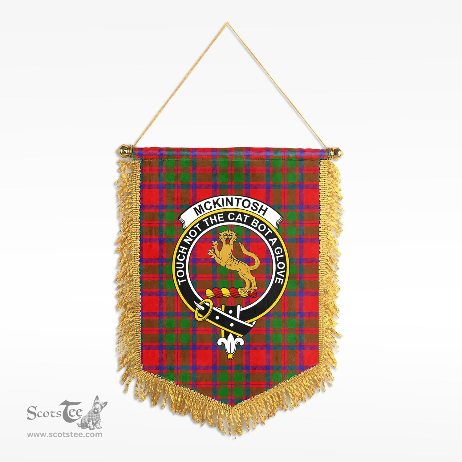 ScotsTee Shop Scottish McKintosh Modern Clan Crest Tartan Gonfalon Scottish Wall Hanging Banner