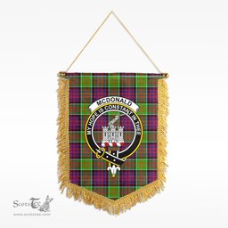 ScotsTee Shop Scottish McDonald (Clan Ranald) Clan Crest Tartan Gonfalon Scottish Wall Hanging Banner