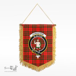 ScotsTee Shop Scottish Livingstone Clan Crest Tartan Gonfalon Scottish Wall Hanging Banner