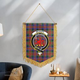 ScotsTee Shop Scottish McDuff Hunting Modern Clan Crest Tartan Gonfalon Scottish Wall Hanging Banner