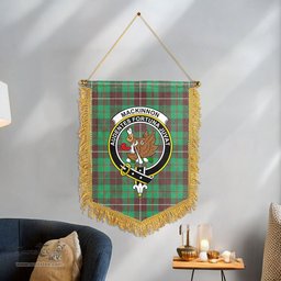 ScotsTee Shop Scottish MacKinnon Hunting Ancient Clan Crest Tartan Gonfalon Scottish Wall Hanging Banner